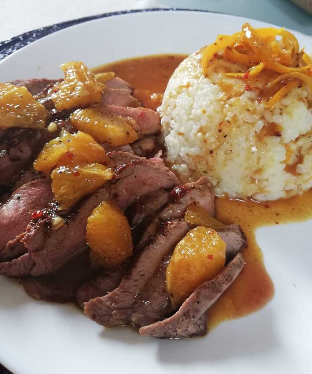 papiaSaltsaPortoklai Πάπια με σάλτσα πορτοκαλιού και ρύζι!