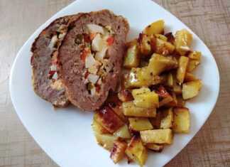 Ρολό κιμα με αυγό και πατάτες