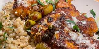 Παναρισμένα με σιμιγδάλι στήθη Κοτόπουλο με κους κους