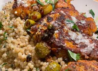 Παναρισμένα με σιμιγδάλι στήθη Κοτόπουλο με κους κους