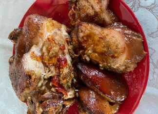 Κότσια χοιρινά με δενδρολίβανο και μανιτάρια