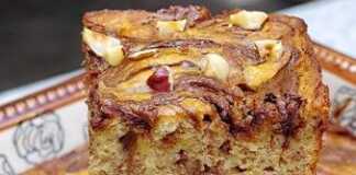 Υγρό κέικ μπανάνας με σοκολάτα