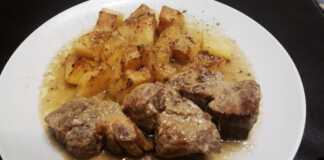 Χοιρινό με Πατάτες μαριναρισμένο με πορτοκάλι