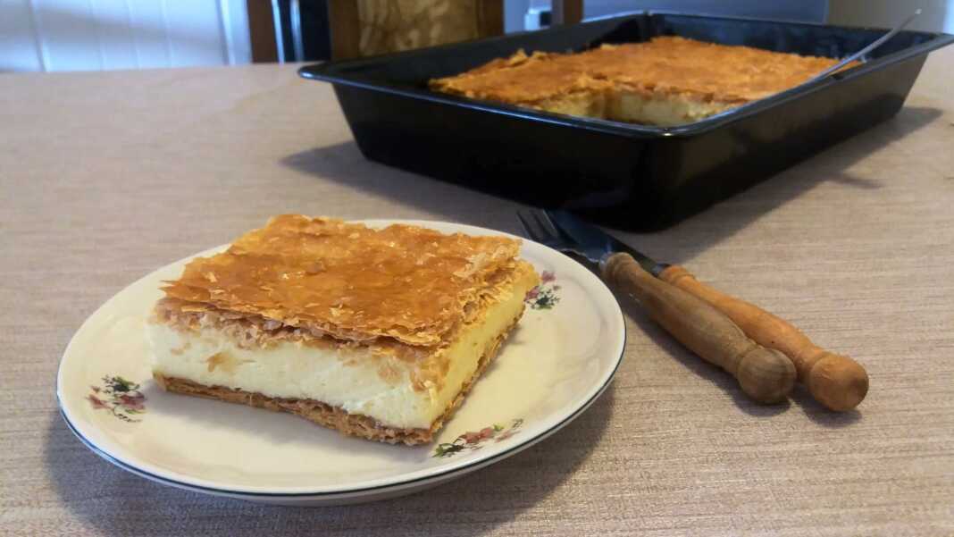 Κρεμίτα σε καραμελωμένα φύλλα