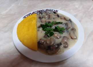 Μανιτάρια με λευκή σάλτσα