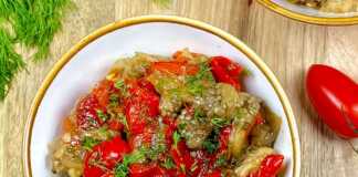 Μελιτζανοσαλάτα και ψητές πιπεριές