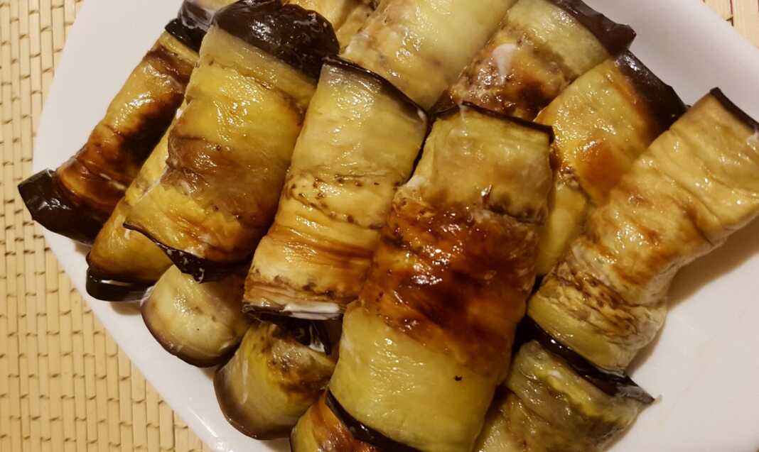 Ρολάκια Μελιτζάνας με τυρι