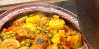 Χοιρινό με λαχανικά σε πήλινη κατσαρόλα