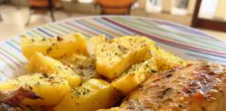 Κοτόπουλο στο φούρνο με πατάτες και πορτοκάλι