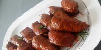 Ρολάκια Μοσχαρίσια σε κόκκινη σάλτσα