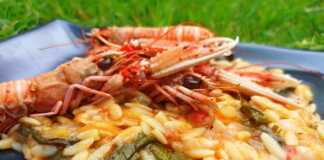 Γαρίδες σε βούτυρο και σκόρδο με κριθαράκι