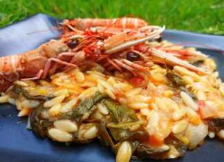 Γαρίδες σε βούτυρο και σκόρδο με κριθαράκι