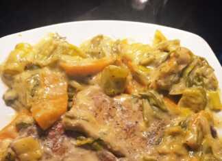 Χοιρινές μπριζόλες με πράσο, σέλινο και σελερυ