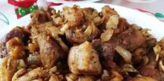 Χοιρινή τηγανιά με κρεμμύδια