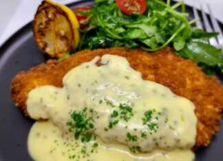 Σνίτσελ κοτόπουλου με σάλτσα εστραγκον