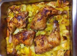 Ψητά μπουτάκια κοτόπουλου με πατάτες