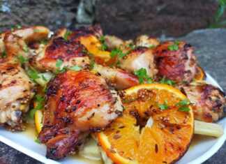 Κοτόπουλο με μάραθο, πορτοκάλια και ούζο