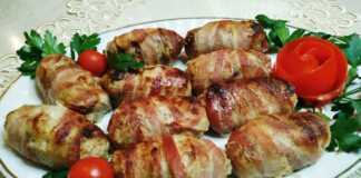 Ρολάκια κιμά με γραβιέρα και μπέικον