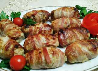 Ρολάκια κιμά με γραβιέρα και μπέικον