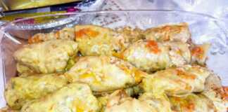 Λαχανοντολμάδες με σάλτσα ντομάτας