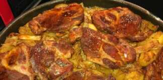 Μαριναρισμένες μπριζόλες με πατάτες