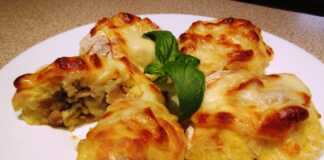 Μπόμπες πατάτας με μανιτάρια και κοτόπουλο..