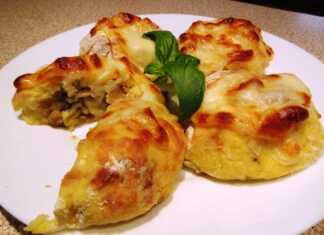 Μπόμπες πατάτας με μανιτάρια και κοτόπουλο..