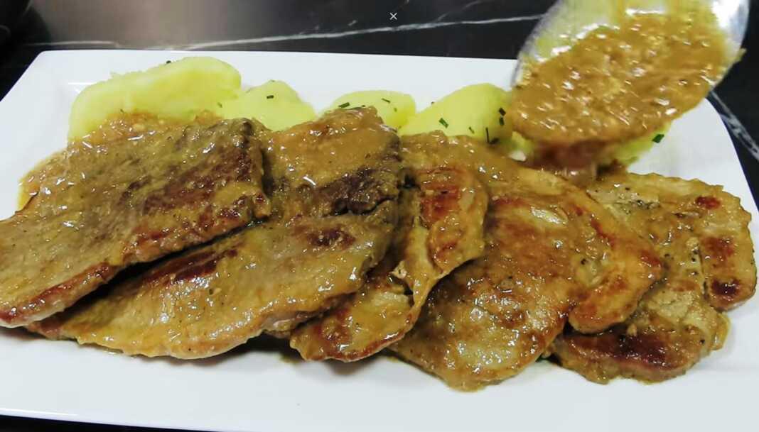 xoirinesMoustarda1 Χοιρινές μπριζόλες με σάλτσα μουστάρδας