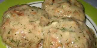 Κεφτεδάκια κοτόπουλου σε λευκή σάλτσα