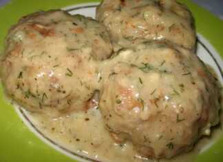 Κεφτεδάκια κοτόπουλου σε λευκή σάλτσα
