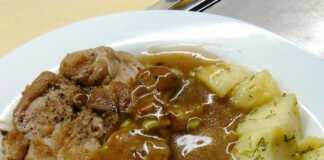 Μπριζόλες με σάλτσα κρασιού