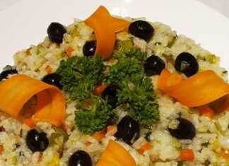 Ρύζι με πράσο και ελιές