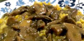 Ριζότο με σαφράν και σάλτσα μανιταριών