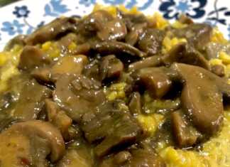 Ριζότο με σαφράν και σάλτσα μανιταριών