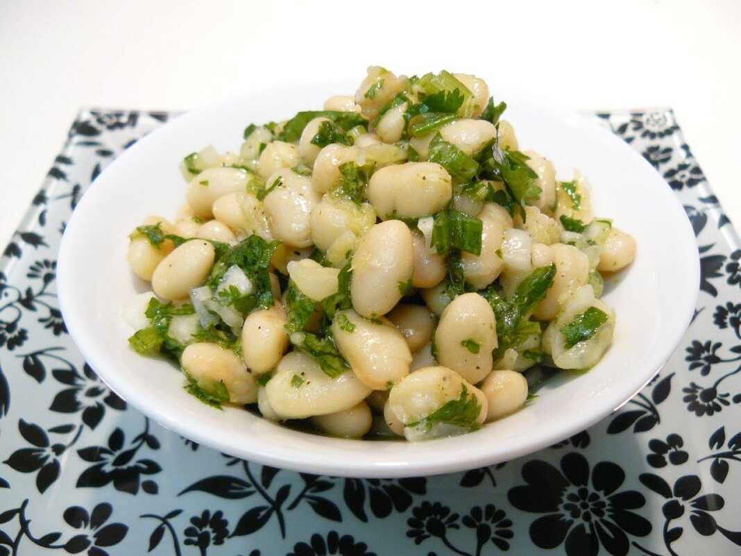Σαλάτα με Λευκό Φασόλι - με Σκόρδο, Κόλιανδρο/Μαϊντανό Λεμόνι...