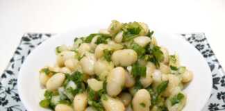 Σαλάτα με Λευκό Φασόλι - με Σκόρδο, Κόλιανδρο/Μαϊντανό Λεμόνι...