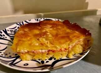 Ζαμπονοτυρόπιτα με βάση πίτσας