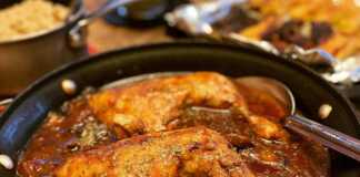 Γλυκόξινο κοτόπουλο με μανιτάρια