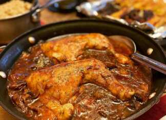 Γλυκόξινο κοτόπουλο με μανιτάρια