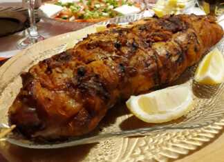 Χοιρινό ρολό γεμιστό με μανιτάρια, μπέικον και τυρί