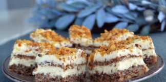 Κέικ κρέμα με καρύδια και βανίλια