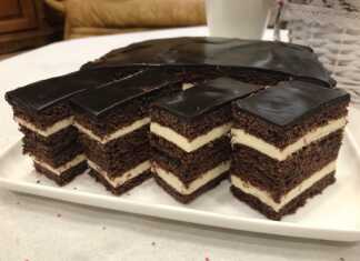 Κέικ μελιού _ Σοκολάτα με κρέμα και μαρμελάδα.