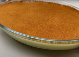 Δροσερή κρεμώδης πουτίγκα σερβιρισμένη σε πυρέξ ή μπολ, πασπαλισμένη με άφθονη κανέλα