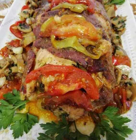 Ρολό με 2 κρέατα και λαχανικά