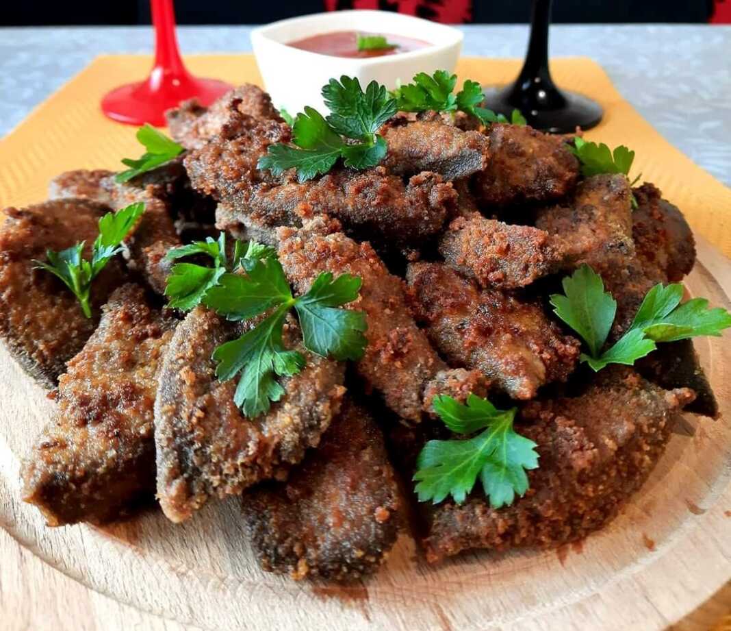τηγανητό χοιρινό συκώτι