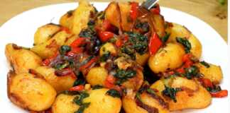 Πατάτες στο τηγάνι με λαχανικά