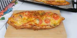 πίτσα με μπαγιάτικο ψωμί 