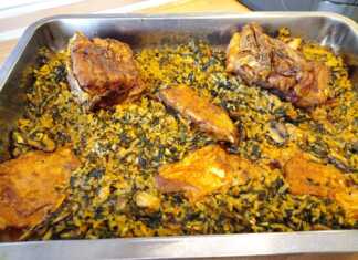 Αρνάκι με ρύζι, σπανάκι και φρέσκα κρεμμυδάκια στο φούρνο Αρνάκι με ρύζι, σπανάκι και φρέσκα κρεμμυδάκια στο φούρνο