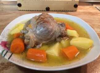 Αχνιστό αρνάκι βραστό σε κατσαρόλα με μαλακές πατάτες ολόκληρα καρότα και πλούσιο ζωμό λεμονιού