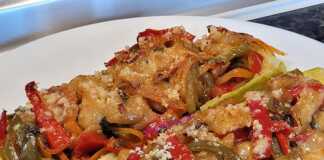 Kολοκυθάκια γεμιστά με λαχανικά στο φούρνο.